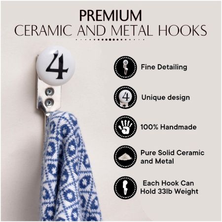 Number Ceramic Hooks -4